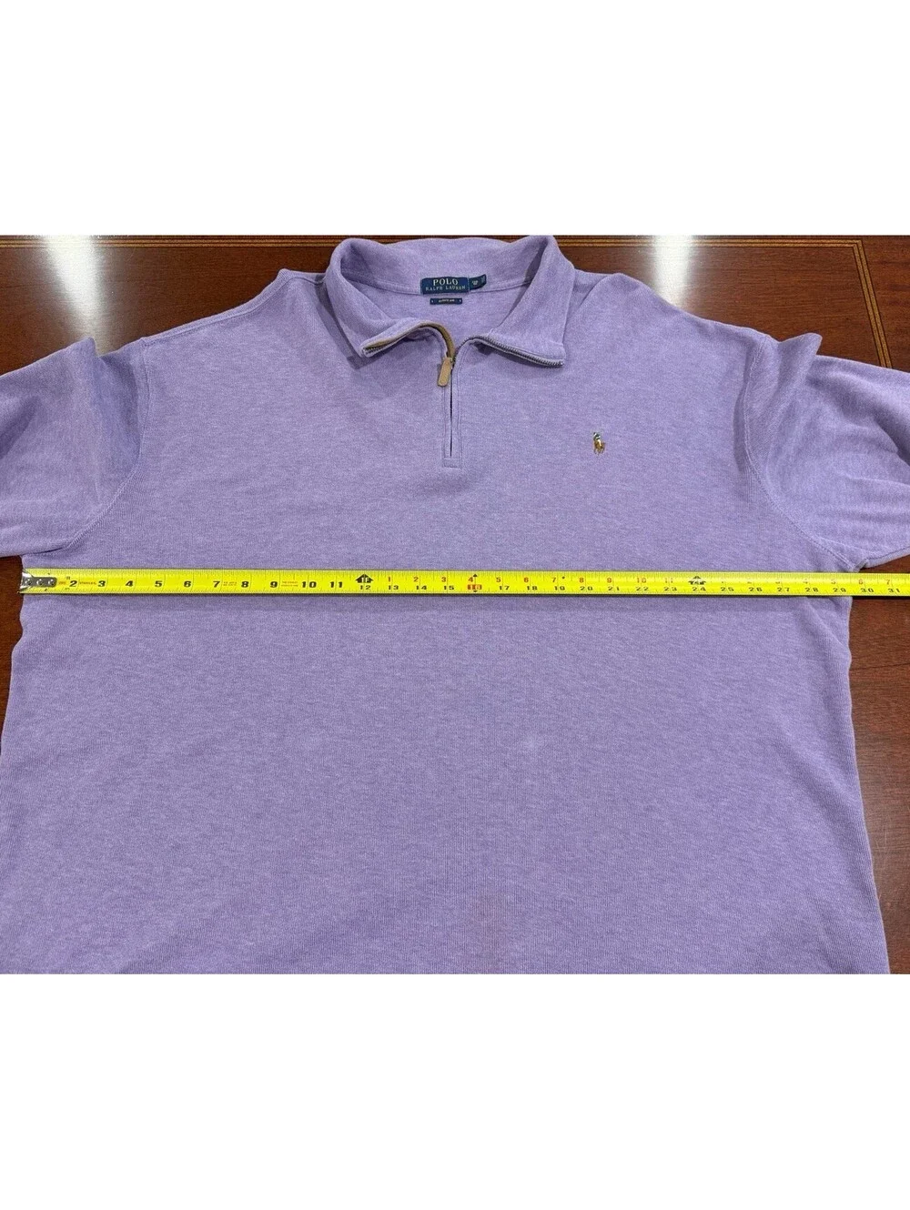 Polo Ralph Lauren Estate Rib 1/4 Zip Pullover Mens 2XB Big Purple Cotton Pony